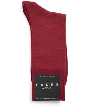 FALKE Wool-Cotton-Blend Airport Socks - Red