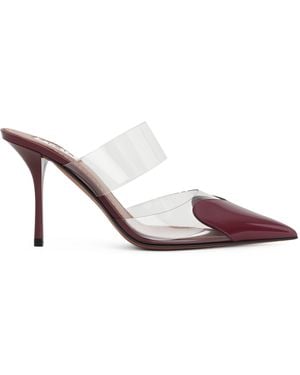 Alaïa Le Cour 90 Patent Leather And Pu Mules - Pink