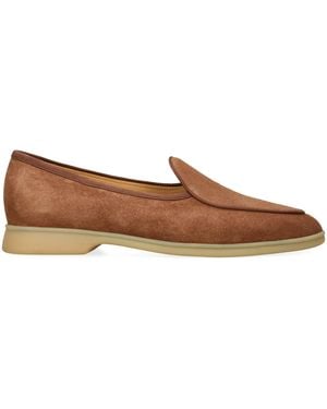 Baudoin & Lange Suede Stride Loafers - Brown