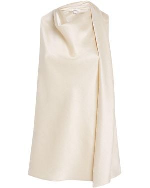 Vince Satin Scarf-Detail Top - White