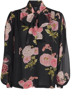 Giambattista Valli Silk Floral Blouse - Black