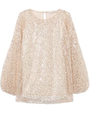 Marina Rinaldi Sequin-Embellished Blouse - Natural