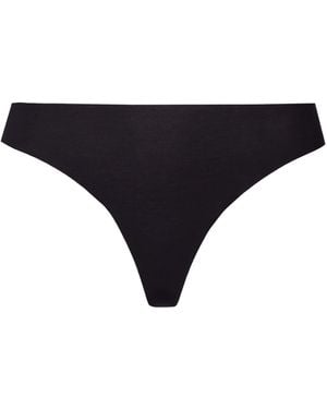 Hanro Invisible Cotton Thong - Black