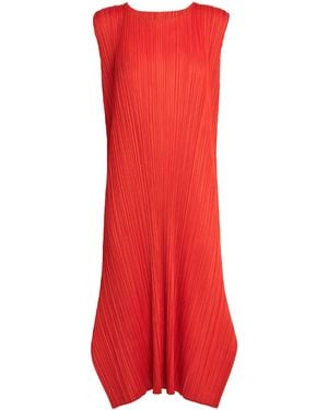 Pleats Please Issey Miyake Monthly Colours July Midi Dress - Red