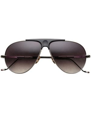 Jacques Marie Mage Titanium Daido Aviator Sunglasses - Brown