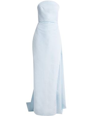 Monique Lhuillier Draped Off-The-Shoulder Gown - Blue