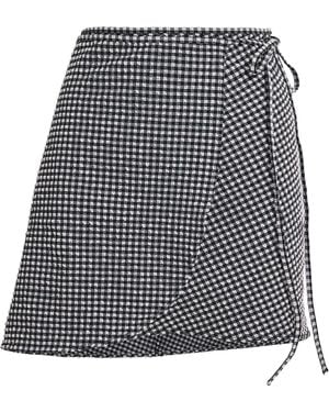 Hunza G Seersucker Gingham Mini Sarong - Black