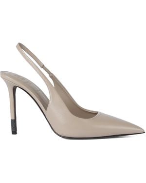 Brunello Cucinelli Leather Slingback Court Shoes - White