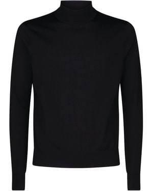 Sandro Mock Neck Sweater - Black