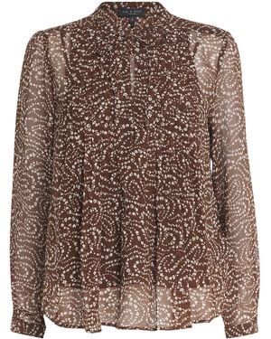 Rag & Bone Silk-Blend Floral Amaris Blouse - Brown