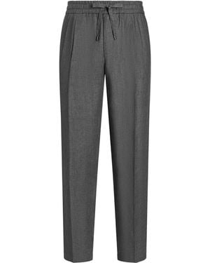 Dolce & Gabbana Linen Tailored Sweatpants - Gray