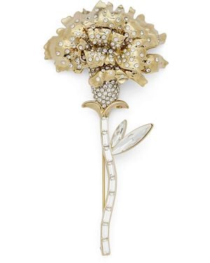 McQueen Embellished Carnation Brooch - Metallic