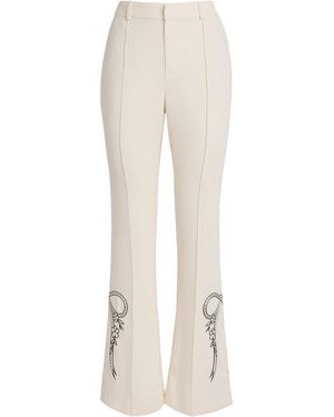 Cinq À Sept Embroidered Bow Abeline Pants - White