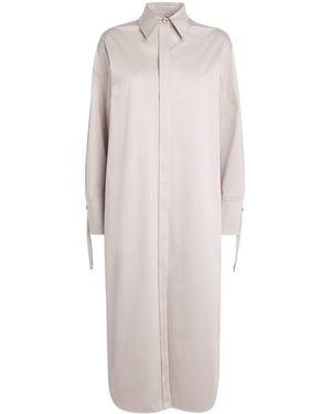 Agnona Stretch-Cotton Midi Shirt Dress - Grey