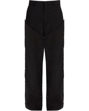 Y. Project Button-Panel Trousers - Black