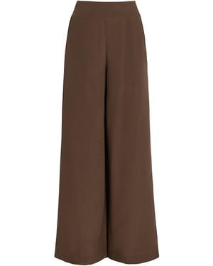 JOSEPH Silk Rihani Trousers - Brown