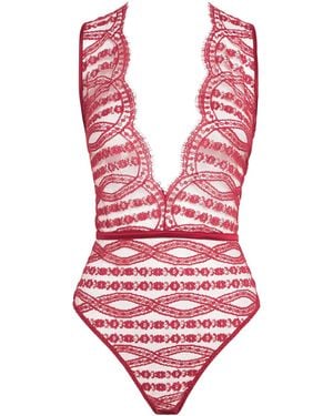 Coco De Mer Lace Renata Bodysuit - Red