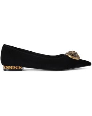 Kurt Geiger Suede Chelsea Pointed Ballet Flats - Black