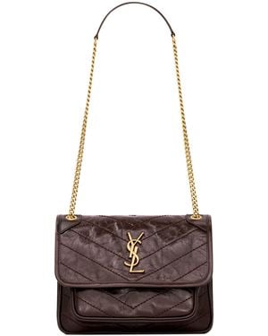 Saint Laurent Leather Niki Baby Shoulder Bag - White