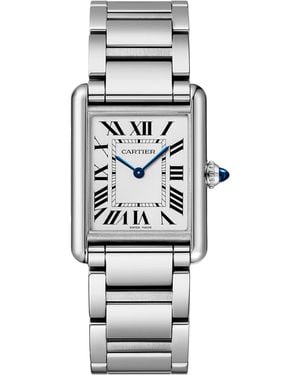 Cartier Large Stainless Steel Tank Must Watch - White