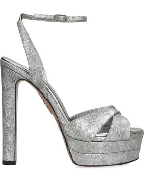 Aquazzura Leather Divine Sandals 130 - White