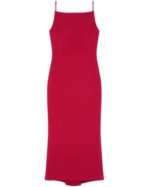 Givenchy Sliced Kick-Back Midi Dress - Red