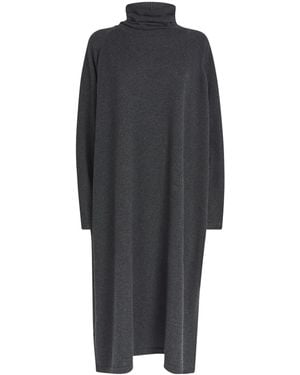 Eskandar Cashmere Rollneck Sweater Dress - Black