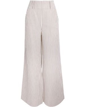 ME+EM Stripe Wide-Leg Trousers - White