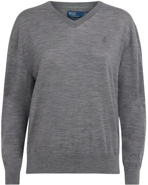 Polo Ralph Lauren Wool V-Neck Jumper - Grey