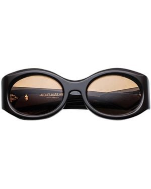 Jacques Marie Mage Gia Oval Sunglasses - Black