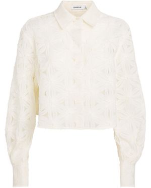 Jonathan Simkhai Embroidered Floral Anders Shirt - White