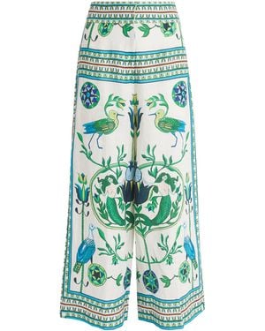 Lug Von Siga Linen Printed Maria Trousers - Green