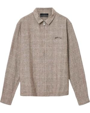 AllSaints Linen-Blend Keal Jacket - Gray