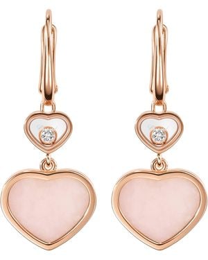 Chopard Opal And Diamond Happy Hearts Earrings - Pink