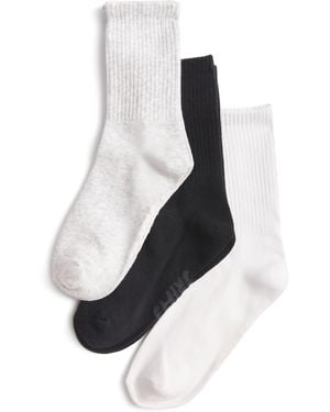 Skims Cotton-Blend Logo Ribbed Crew Socks - White