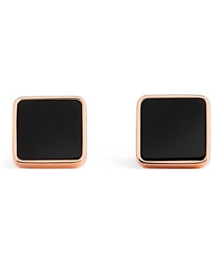 Babette Wasserman Rose-Plated Key Stone Cufflinks - Black