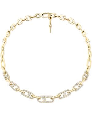 Messika Move Link And Diamond Pavé Necklace - Metallic
