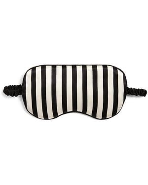 Olivia Von Halle Silk Striped Eye Mask - Black