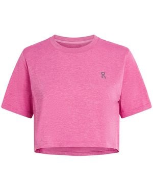 On Shoes Train Flex Crop T-Shirt - Pink