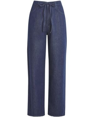 Rag & Bone Drawstring Phoebe Wide-Leg Jeans - Blue