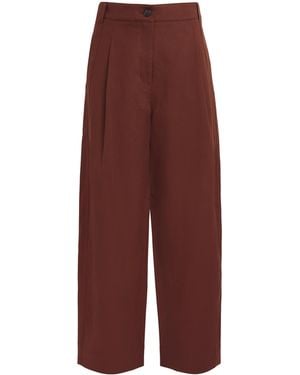 ME+EM Linen-Blend Extreme Taper Trousers - Purple