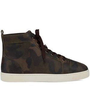Christian Louboutin Louis Camouflage High-Top Trainers - Brown