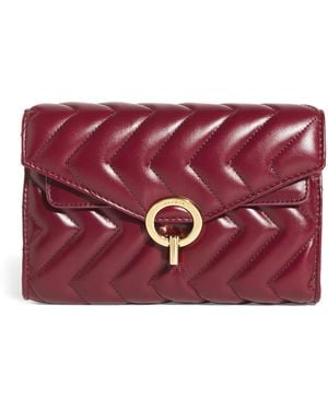Sandro Quilted Leather Yza Clutch Bag - Red