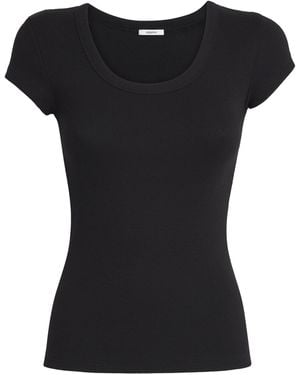 JOSEPH Stretch-Cotton Ribbed Saba Top - Black