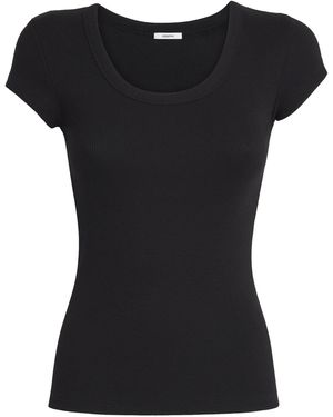 JOSEPH Stretch-Cotton Ribbed Saba Top - Black