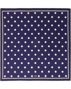 Maje Silk Polka-Dot Scarf - Blue