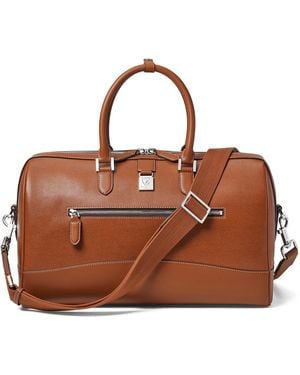 Aspinal of London Leather Connaught Flight Holdall Bag - Brown