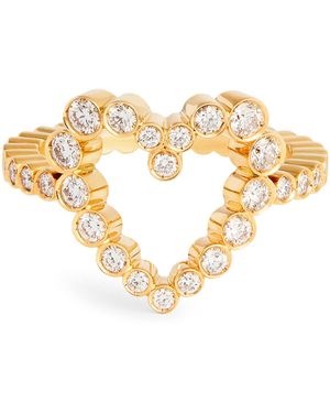 Sophie Bille Brahe And Diamond Ensemble Heart Ring - Metallic