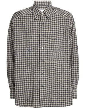 WOOYOUNGMI Cotton-Wool Check Shirt - Grey
