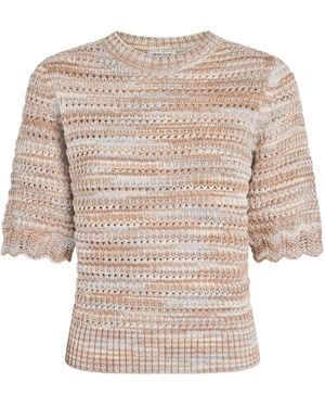 Veronica Beard Cotton-Blend Short-Sleeve Jumper - White